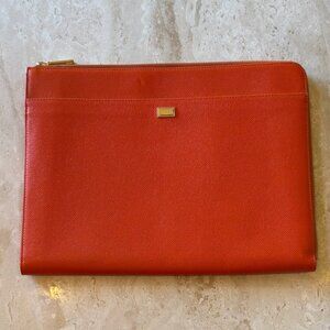NEW Dolce & Gabbana Orange Logo Details Clutch